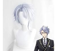 Twisted-Wonderland Azul Cosplay perruques bleu clair court résistant à la chaleur cheveux synthétiques Pelucas Anime Costume jeu de rôle perruque