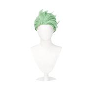 Twisted Wonderland Sebek Zigvolt Perruque courte vert clair + bonnet de perruque en cheveux synthétiques pour Halloween, fête pour homme et femme