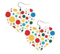 Twister Boucles d'oreilles en cuir à pois en forme d'amour, tendance et polyvalentes, hypoallergéniques, taille unique
