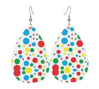 Twister Boucles d'oreilles en cuir pour femme Motif à pois, taille unique, Cuir