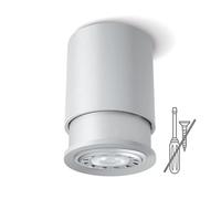 Twister Classic Spot Lampe de plafond - Facile à fixer, pas de vis, un crochet suffit, protégé par brevet, GU10 LED - Argent