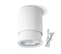 Twister Classic Spot Lampe de plafond - Facile à fixer, pas de vis, un crochet suffit, protégé par brevet, GU10 LED - Blanc