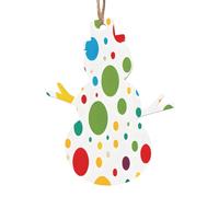 Twister Décorations de Noël en bois imprimées à pois - 4 formes au choix : ange, cloche, arbre, bonhomme de neige | Bois sculpté respectueux de l'environnement pour décoration de sapin de Noël avec