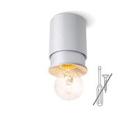 Twister Living plafonnier sans percer, installation facile avec crochet, design breveté, douille E27, finition argent [Classe énergétique A++]