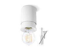 Twister Living Plafonnier Sans Percer - Installation Facile, Fixation par Crochet, Protégé par Brevet, Douille E27, Blanc, [Classe Énergétique A++]