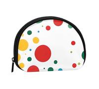 Twister Mini sac de rangement portable en polyester imprimé à pois en forme de coquillage, Noir , Taille unique