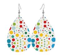 Twister Polka Dots Ces boucles d'oreilles en cuir ressemblent à un pendentif goutte d'eau, tendance et polyvalente, hypoallergénique, taille unique