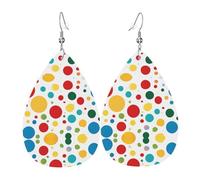 Twister Polka Dots Ces boucles d'oreilles en cuir ressemblent à un pendentif goutte d'eau, tendance et polyvalente, hypoallergénique, taille unique