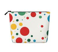 Twister Trousse de maquillage sur le thème des pois - Trousse à cosmétiques en chanvre imperméable pour voyage, usage quotidien et cadeaux (24,1 x 17 x 5,1 cm), Noir , Taille unique