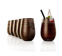 Stölzle_Lausitz verres TWISTER 465 ml noir bronze I lot de 6 I lavables au lave-vaisselle I haute résistance aux chocs I universel - verres à eau & verres à jus & verres à long drink