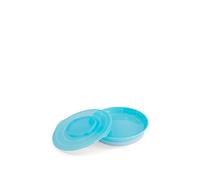 Twistshake Assiette - Vaisselle pour Bébé avec Couvercle Hermétique - Plateau de Sevrage Sans BPA - Accessoire d’Alimentation - Plaque d’Apprentissage pour Enfants - Bleu