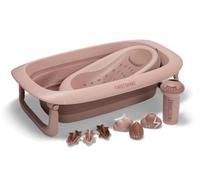Twistshake Bébé Baignoire Set V2 | Baignoire pliable avec Berceau, Rince-Bébé et Jouets de Bain | Capacité 30 L | Sans BPA | 0-4 ans | Rose