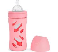 Twistshake Biberon en verre anti-coliques - 260 ml | Mamelon en silicone à débit moyen | Biberon sans BPA | Convient aux bébés de 2 mois et plus | Rose