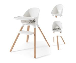 Twistshake Chaise Haute pour Bébé - Blanc | Fabriqué en Bois de Hêtre | Plateau Amovible - Harnais 5 Points - Léger | Chaise Haute pour Bébé avec Repose-Pieds | Idéal pour 6-36 Mois ou Jusqu'à 15 kg