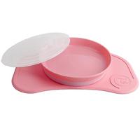 Twistshake Click Mat Mini + Plate | Baby Non-Slip Tableware Set | Baby Plate + Baby Placemat (31x17) | BPA-Free Baby Weaning Plate | Baby Suction Plate | Food Training Plate for Kids 6m+ | Pink