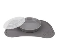 Twistshake Click Mat Mini + Plate | Baby Non-Slip Tableware Set | Baby Plate + Baby Placemat (31x17) | BPA-Free Baby Weaning Plate | Baby Suction Plate | Food Training Plate for Kids 6m+ | Grey
