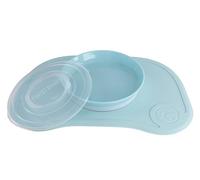 Twistshake Click Mat 38 x 25 cm Napperons pour Table + Scellé Assiette d'Apprentissage avec Couvercles pour Le Repas de Bébés, Set de Vaisselle pour Nourriture, Sans BPA, 6+ Mois, Bleu Pastel