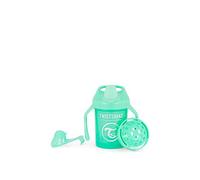 Twistshake Mini Cup - Gobelet Anti-Déversement 230 ml avec Bec Souple et Mélangeur de Fruits - Tasse de Sevrage Anti-Fuite pour Bébé - Sans BPA - Vert