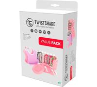 Twistshake Pack Vaisselle Fille Bavoirs Rose