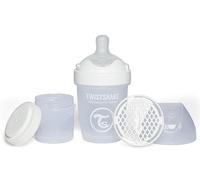 Twistshake Pro Double Biberon Anti-Coliques avec Récipient à Lait en Poudre - 180 ml | Mamelon en Silicone à Débit Lent | Biberon de Lait pour Bébé sans BPA | Convient aux Nouveau-Nés (0+) | Blanc