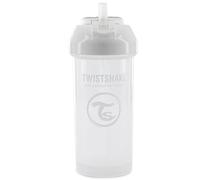 Twistshake Tasse de Paille 360 ml - Gobelet Bébé avec Paille Anti-Fuite - Bouteille d’Eau Anti-Déversement pour Tout-Petits - Tasse de Sevrage Sans BPA - Blanc