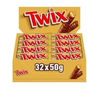 TWIX - Barre Chocolat au Lait, Caramel et Biscuit - 32 Sachets Individuels de 2 Barres Chocolatées - Grand Format - Idéal à Partager - 1,6kg