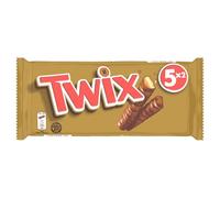 TWIX - Barres Gourmandes au Biscuit Croustillant et Caramel Fondant, Enrobage Chocolaté (5x50g) - lot de 4 - Vendu par Lot