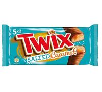 TWIX Caramel Salé - Barre Chocolat au Lait, Caramel Beurre Salé & Biscuits - 5 Sachets Individuels de 2 Barres Chocolatées - 230g