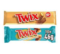 TWIX - Lot de 10 Twix Caramel beurre salé 230g x2 + TWIX x10 500g