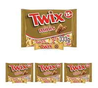 TWIX - Minis Barres chocolat blanc, caramel et biscuits - Chocolat Halloween - 333g (Lot de 4)