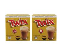 Twix Pods Lot de 2 boîtes de Poudre de Cacao, Boissons au Chocolat, 2 boîtes de 8 Capsules compatibles Dolce Gusto