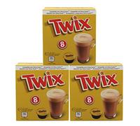 Twix Pods Lot de 3 boîtes de Poudre de Cacao, Boissons chocolatées compatibles Dolce Gusto 3 x 8 gélules
