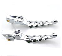 Twixral Leviers de frein de moto 2 leviers de frein et d'embrayage en forme de crâne pour moto pour Harley pour Sportster 883 1200 (2000-2022)(Argent)