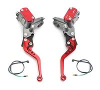 Twixral Leviers de frein de moto 22mm 7/8 Motorcycle Handlebar Master Cylinder Levers Brake Hydraulic Clutch Pump for Honda SH 125 Yamaha Aerox Kawasaki Pitbike(Rouge)