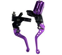 Twixral Leviers de frein de moto Maître-cylindre de frein universel CNC 7/8" 22 mm pour moto, levier, câble et réservoir d'embrayage(Purple A)
