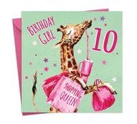 Twizler Carte d'anniversaire 10 ans pour filles - Carte de 10 ans pour adolescentes