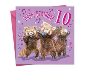 Twizler Carte d'anniversaire 10 ans pour filles - Karaoké