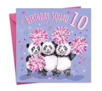 Twizler Carte d'anniversaire 10 ans pour filles - Pom-pom girl