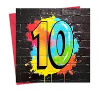 Twizler Carte d'anniversaire 10 ans pour garçons - Carte d'anniversaire pour enfants de 10 ans - Adolescent