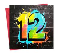 Twizler Carte d'anniversaire 12 ans pour garçons - Carte d'anniversaire pour enfants de 12 ans - Adolescent