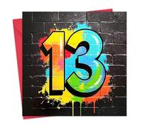 Twizler Carte d'anniversaire 13 ans pour garçons - Carte d'anniversaire pour enfants de 13 ans - Adolescent