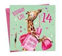 Twizler Carte d'anniversaire 14 ans pour filles - Carte d'achat pour adolescentes de 14 ans
