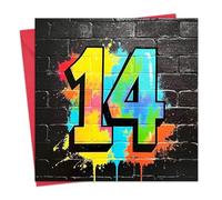 Twizler Carte d'anniversaire 14 ans pour garçons - Carte d'anniversaire pour enfants de 14 ans - Adolescent