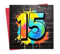 Twizler Carte d'anniversaire 15 ans pour garçons - Carte d'anniversaire de 15 ans - Adolescent