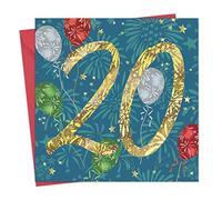Twizler Carte d'anniversaire 20 ans - Carte d'anniversaire de 20 ans - Carte d'anniversaire unisexe pour lui, elle, homme - Carte d'anniversaire 20 ans pour fils, fille, frère, sœur