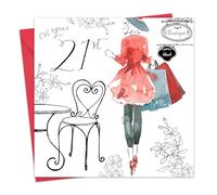 Twizler Carte d'anniversaire 21e anniversaire pour elle avec finition cristal Swarovski et effet aquarelle unique - Shopping - 21 ans