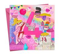 Twizler Carte d'anniversaire 4 ans pour filles - Superhéros - Carte d'anniversaire pour enfants de 4 ans
