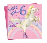 Twizler Carte d'anniversaire 6 ans pour filles - Cheval
