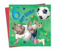 Twizler Carte d'anniversaire 6 ans pour garçon Motif football