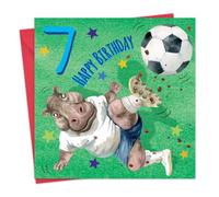 Twizler Carte d'anniversaire 7 ans pour garçon Motif football